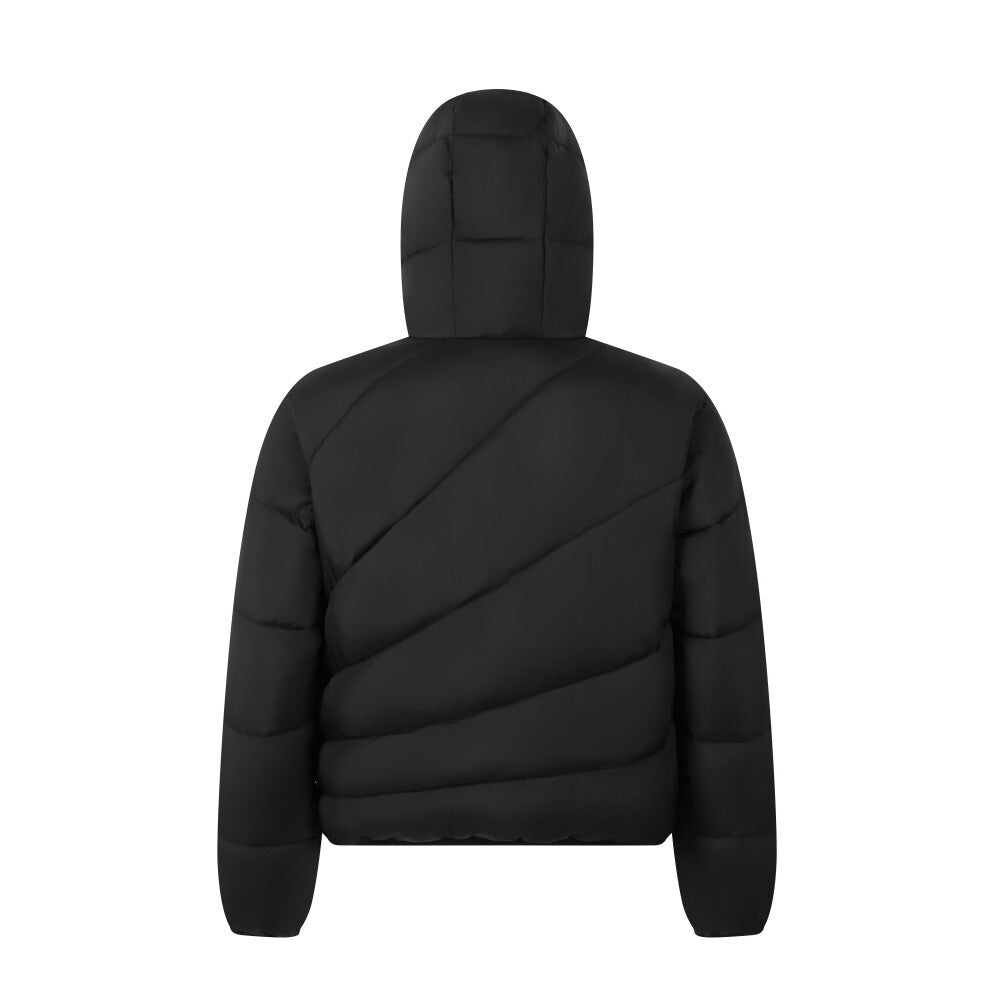 Asymmetric Zip Hooded Puffer Jacket | Streetwear Puffer