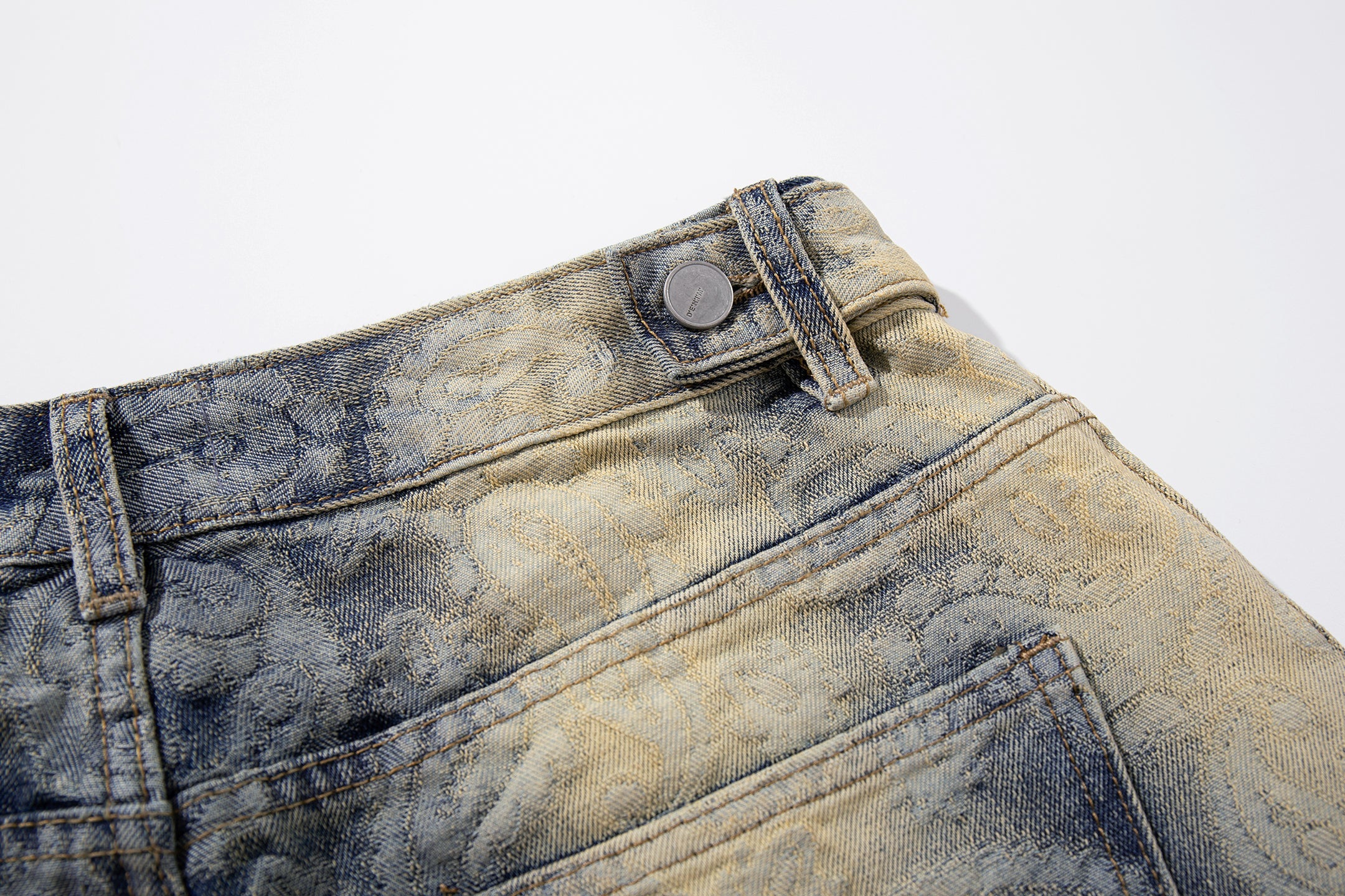 Paisley Spray-Fade Wide-Leg Jeans | Vintage Denim