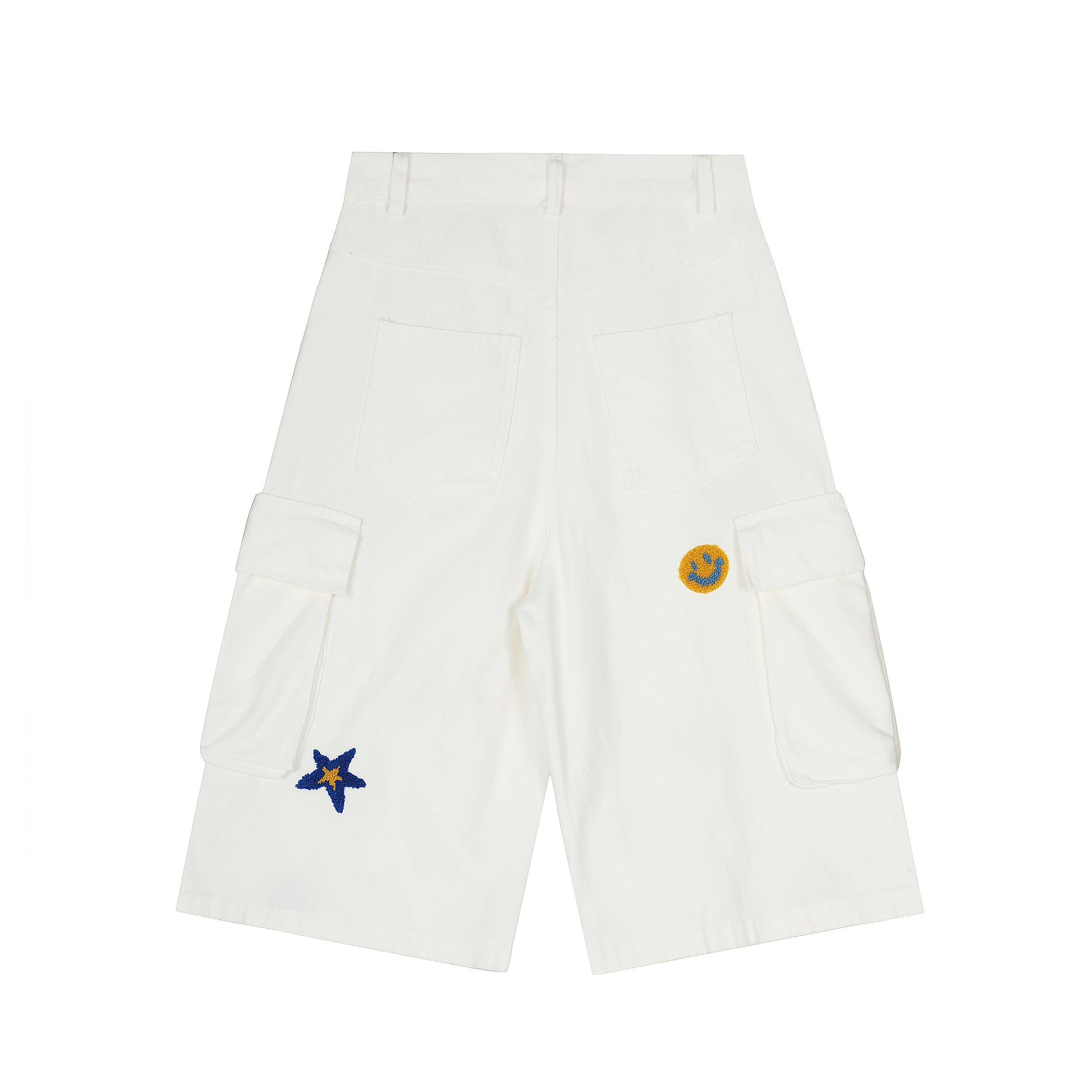 Patchwork Embroidered Cargo Shorts | Streetwear Wide-Leg