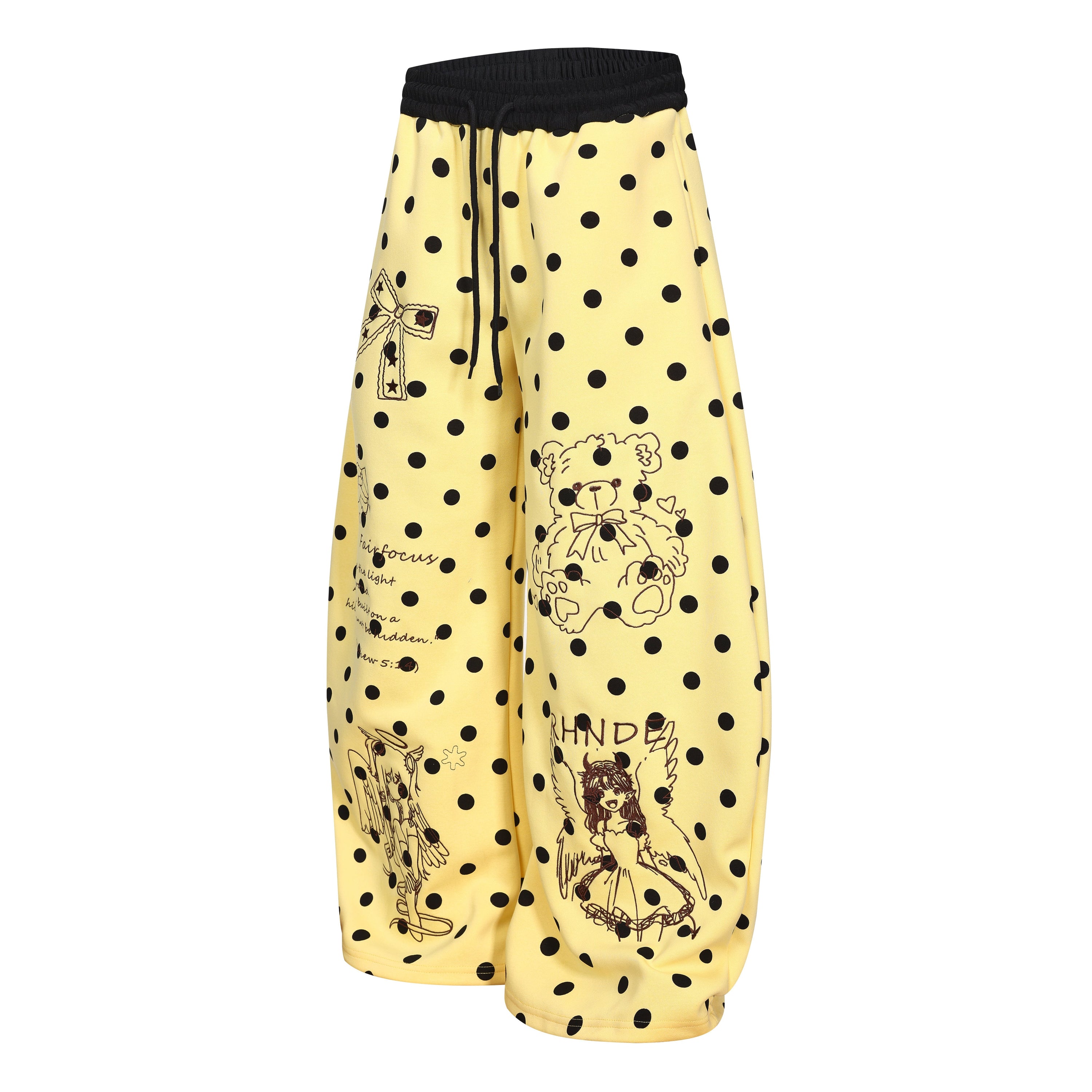 Y2K Graphic Polka Dot Wide-Leg Sweatpants | Omirad