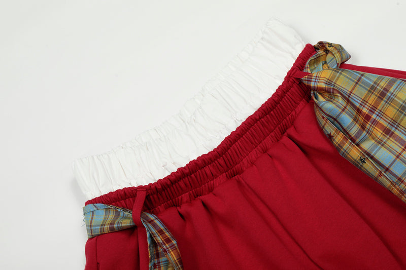 Plaid Drape Stacked Pants | Avant-Garde Streetwear