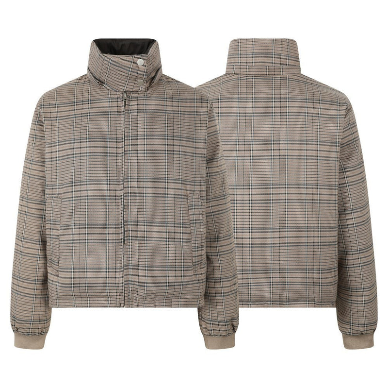 Reversible Plaid Faux Fur Hooded Puffer Jacket | SEAKOFF
