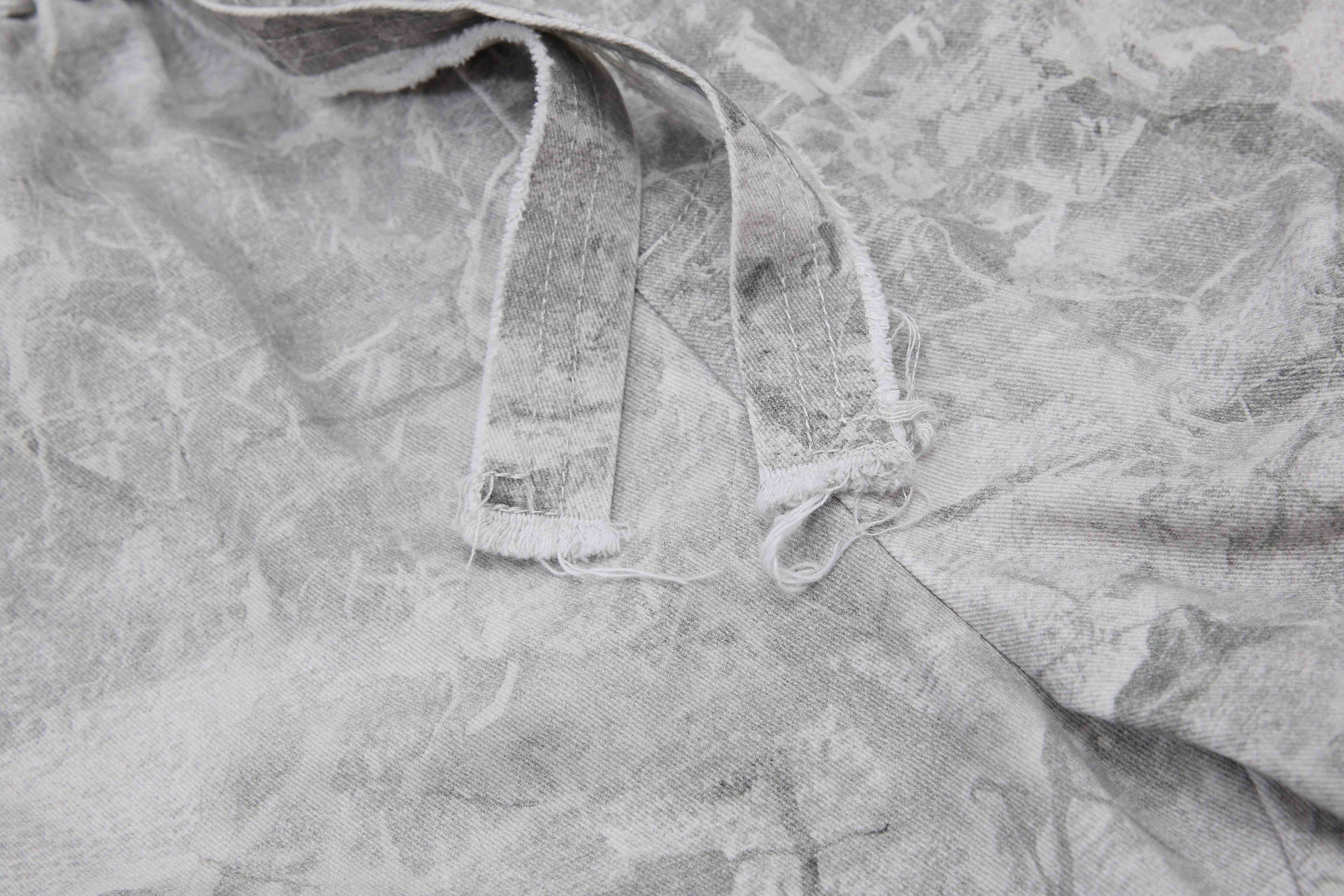 Washed Marble Wide-Leg Baggy Pants | Streetwear Denim
