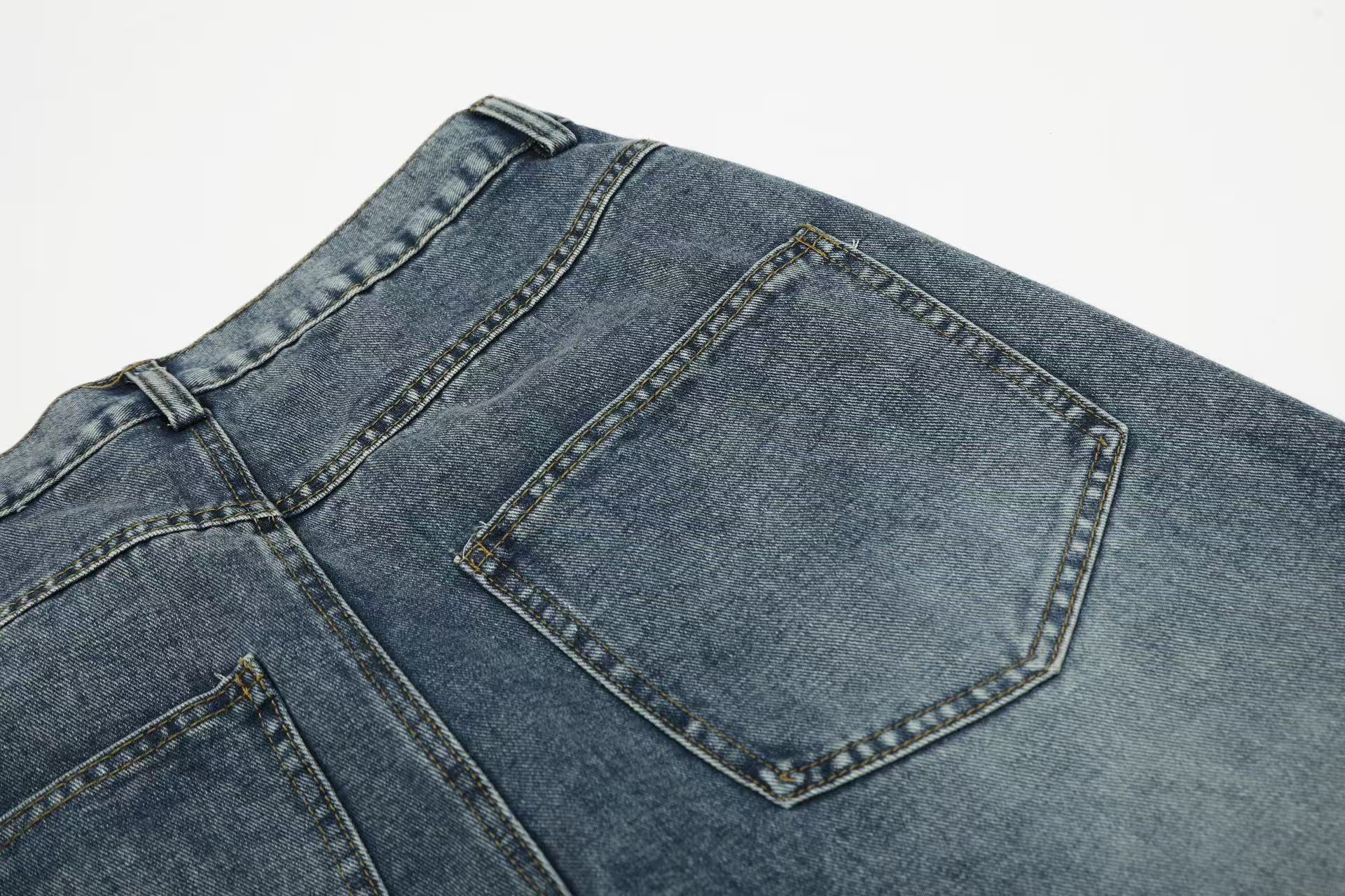 Tropical Embroidered Wide-Leg Denim Jeans | Beach Streetwear