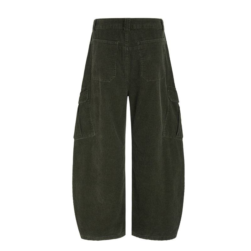 Corduroy Utility Wide-Leg Cargo Pants | SEAKOFF