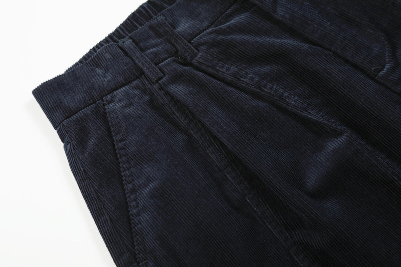 Omirad Wide-Leg Corduroy Pants | 100% Cotton Pleated Trousers