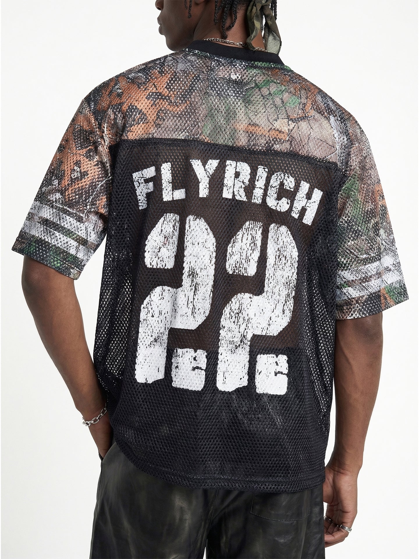 Omirad Fly Rich 22 Camo Mesh Jersey T-Shirt | Streetwear