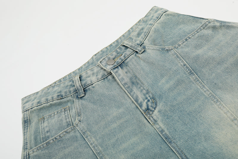 Omirad Curved Barrel Jeans | Wide Leg Vintage Wash Denim