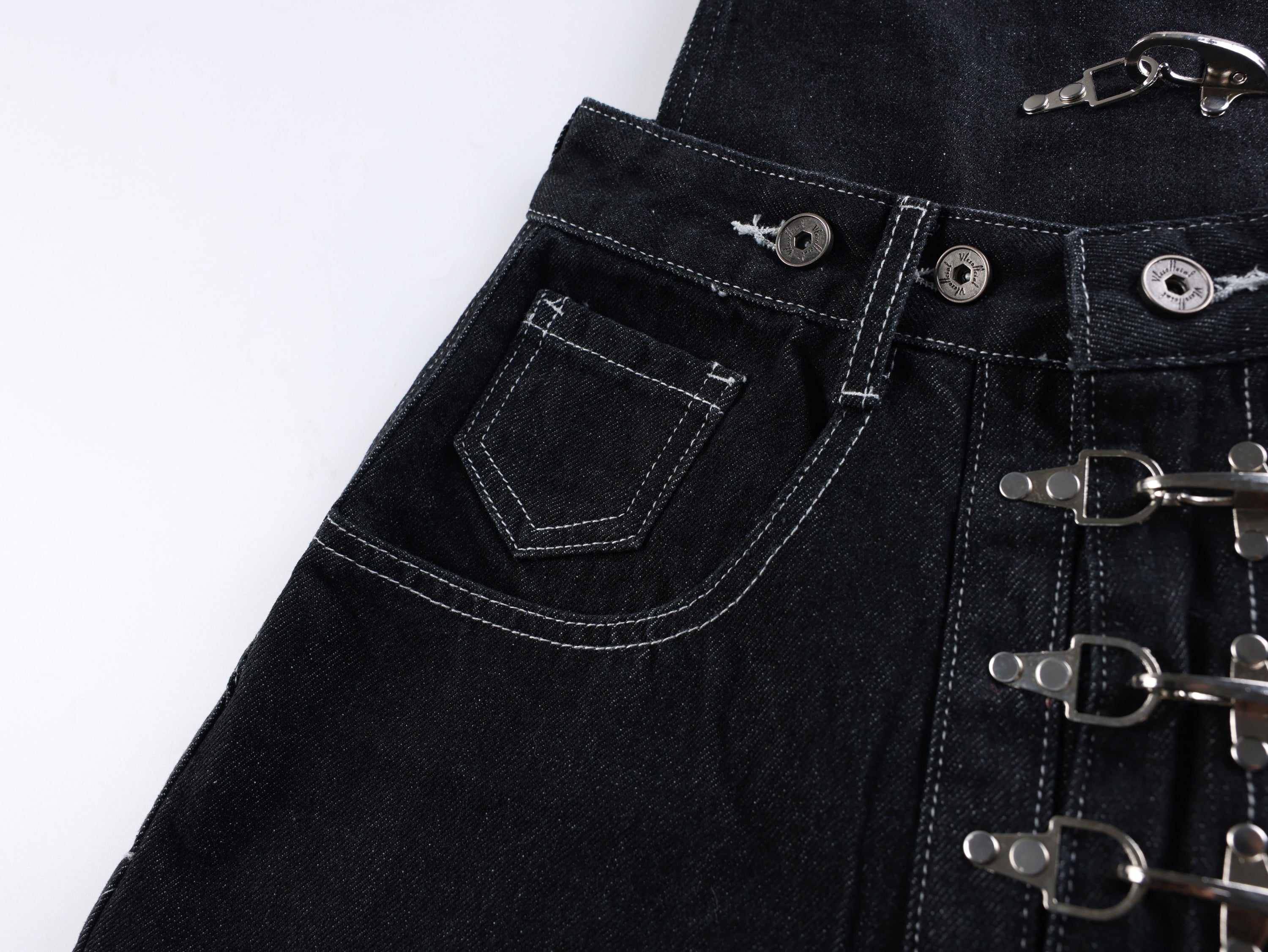 Omirad Hardware Strap Wide-Leg Jeans | Streetwear Denim