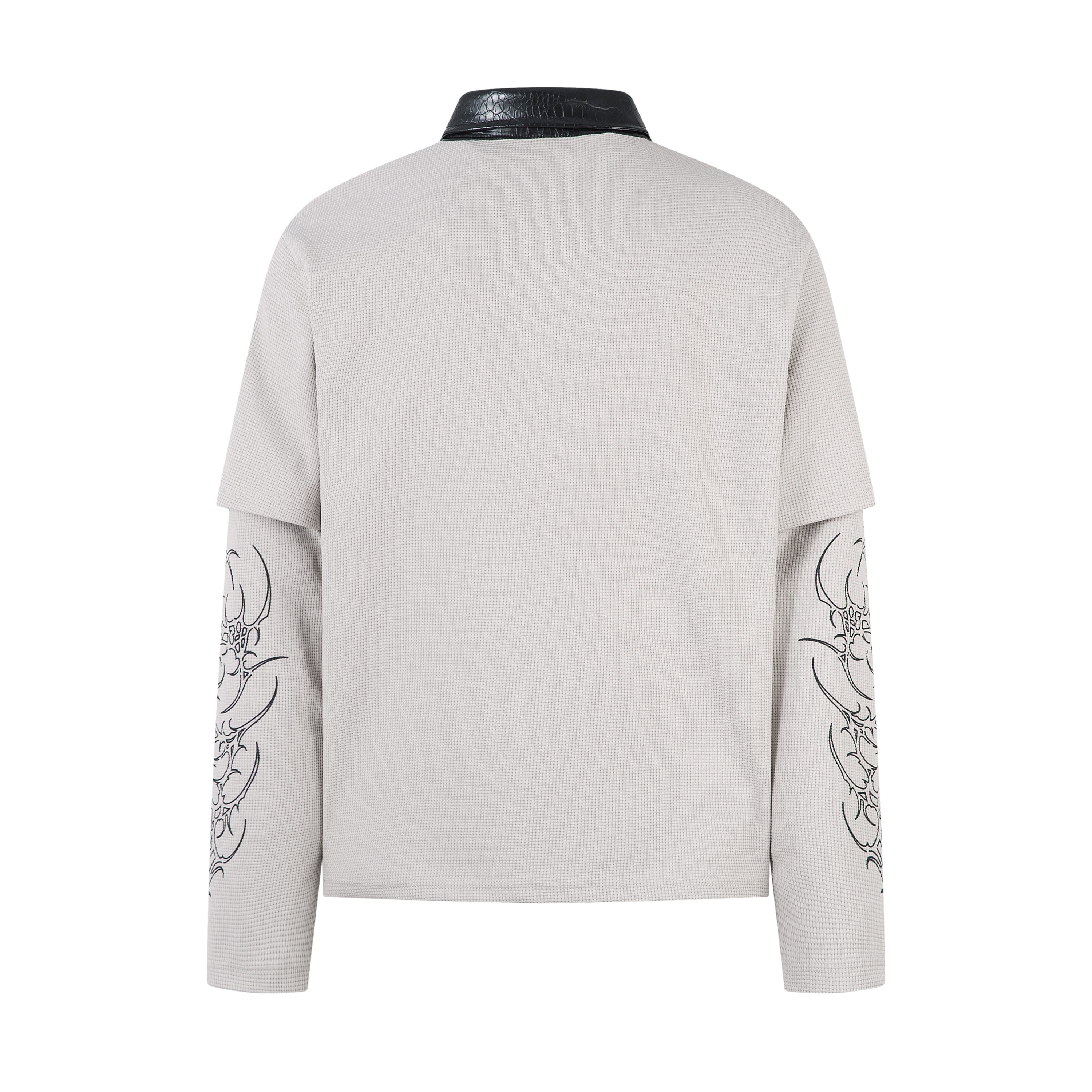 Omirad Barbed Poetry Layered Long Sleeve Polo Shirt