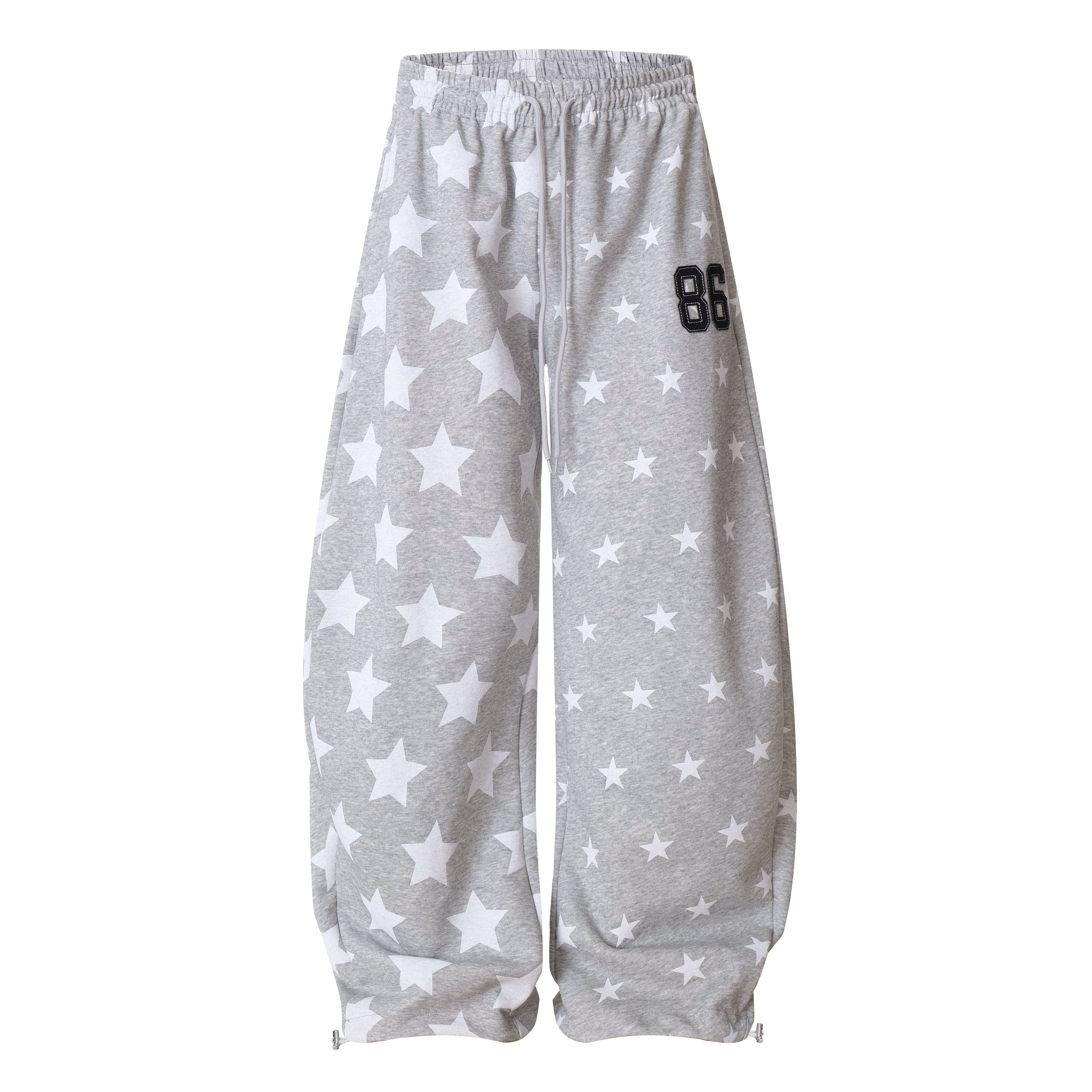 Starfield Wide-Leg Sweatpants | All-Over Star Print Streetwear