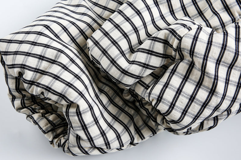 Checkered Faux-Fur Lined Oversized Jacket | SEAKOFF