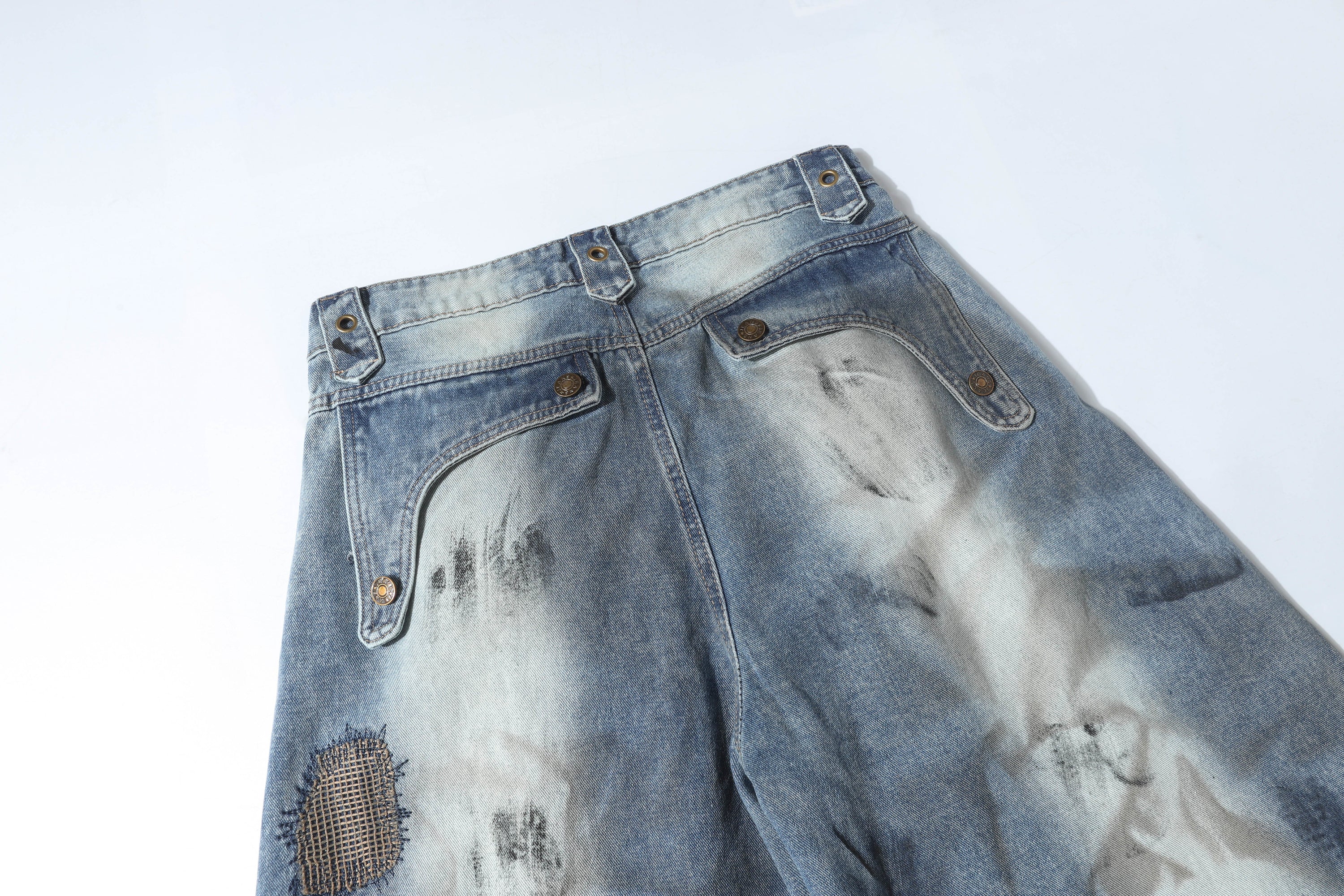 Omirad Distressed Patchwork Wide-Leg Denim Pants | Y2K