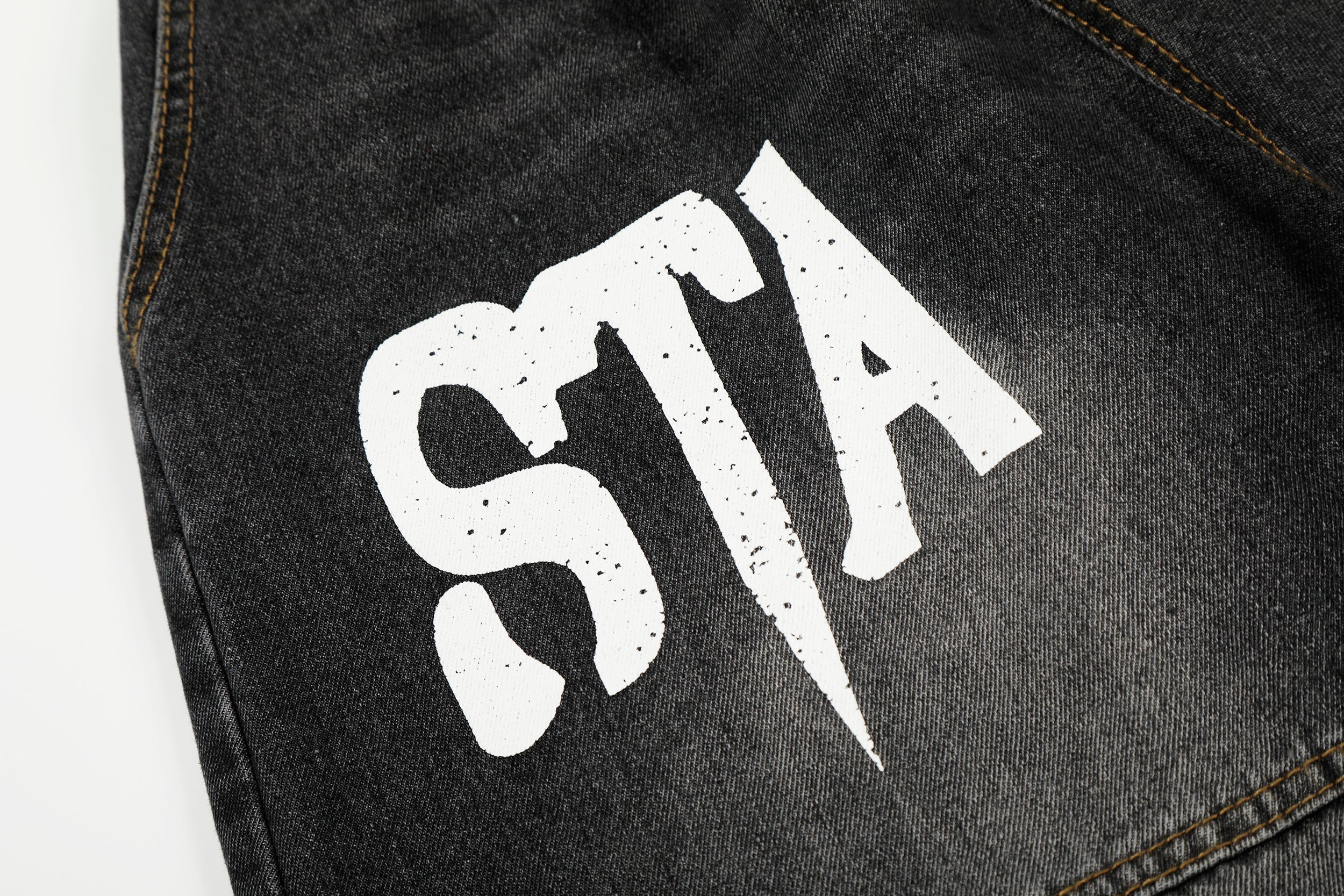 Omirad Star Flag Wide-Leg Washed Denim Pants | Streetwear