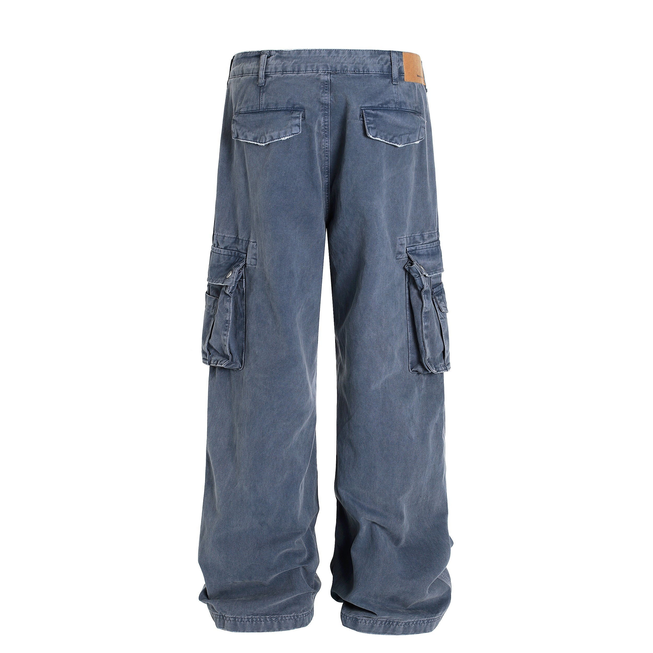 Washed Blue Wide-Leg Cargo Pants | Vintage Streetwear