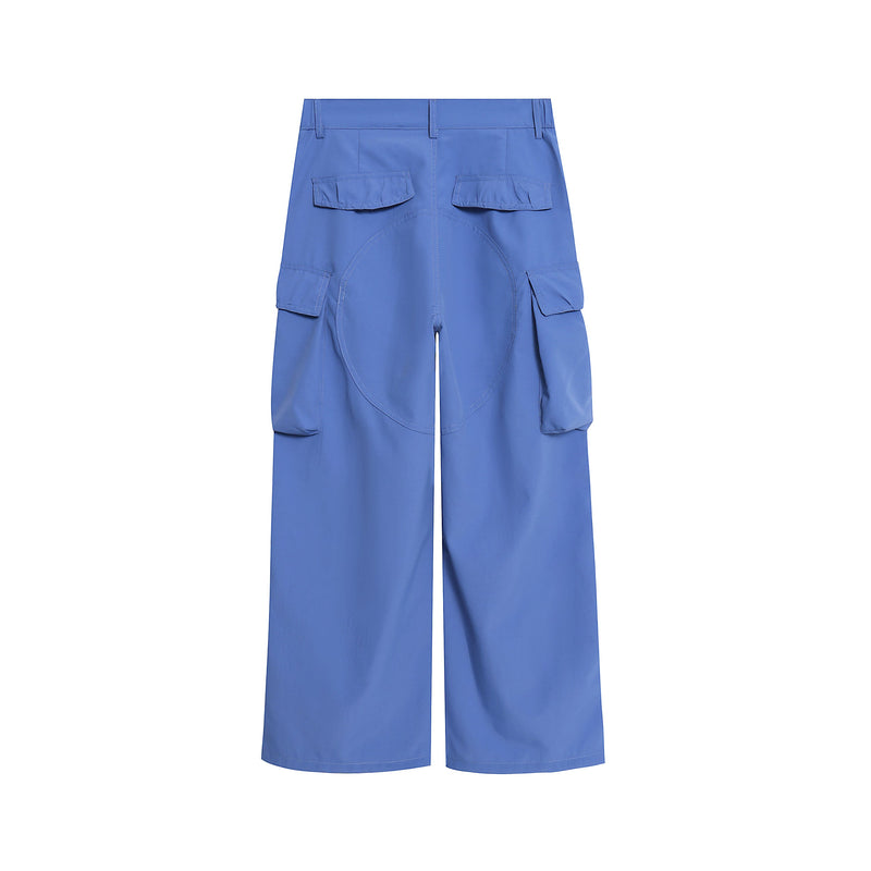 Wide-Leg Nylon Cargo Pants | Y2K Street Style