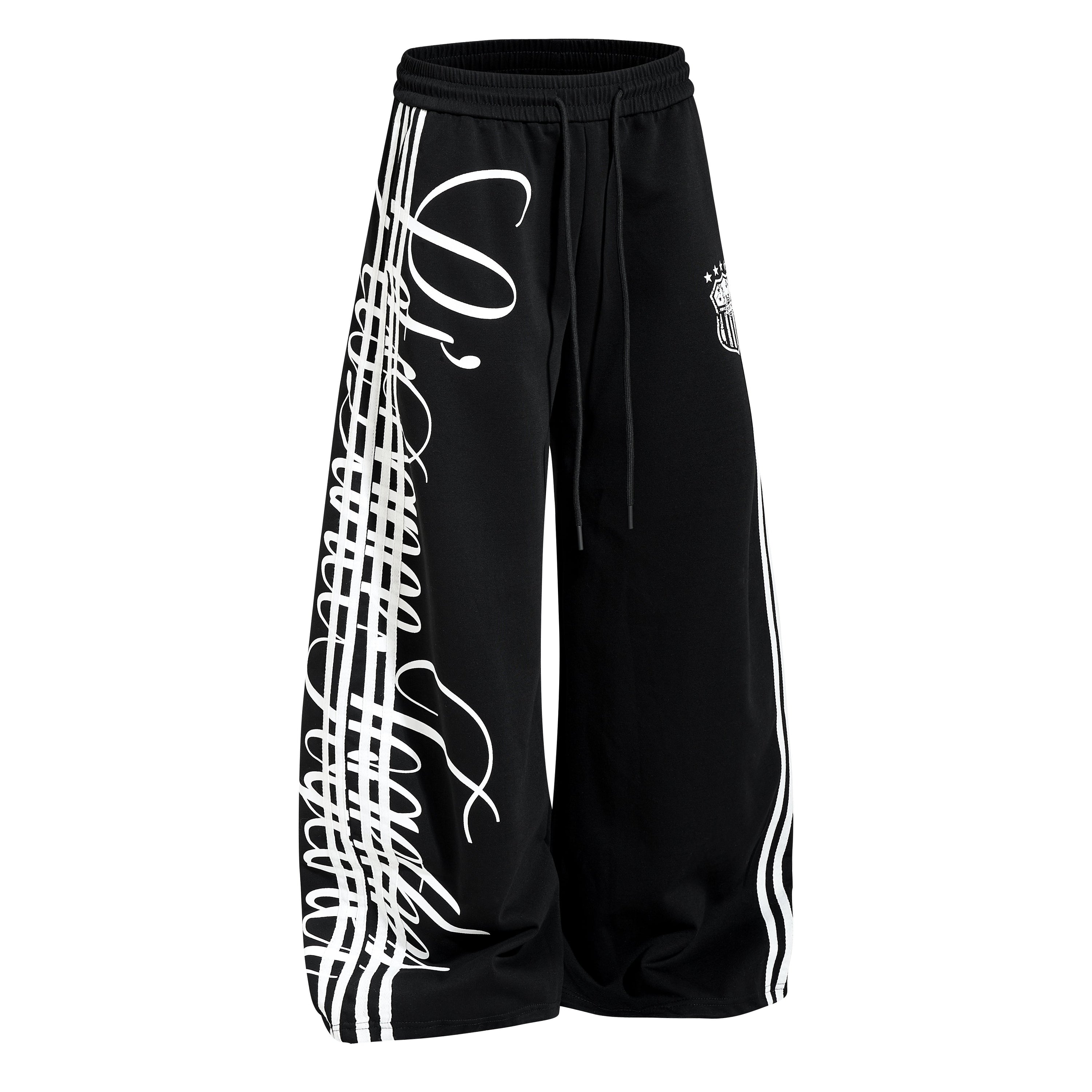 Omirad Script Stripe Wide-Leg Sweatpants | Streetwear