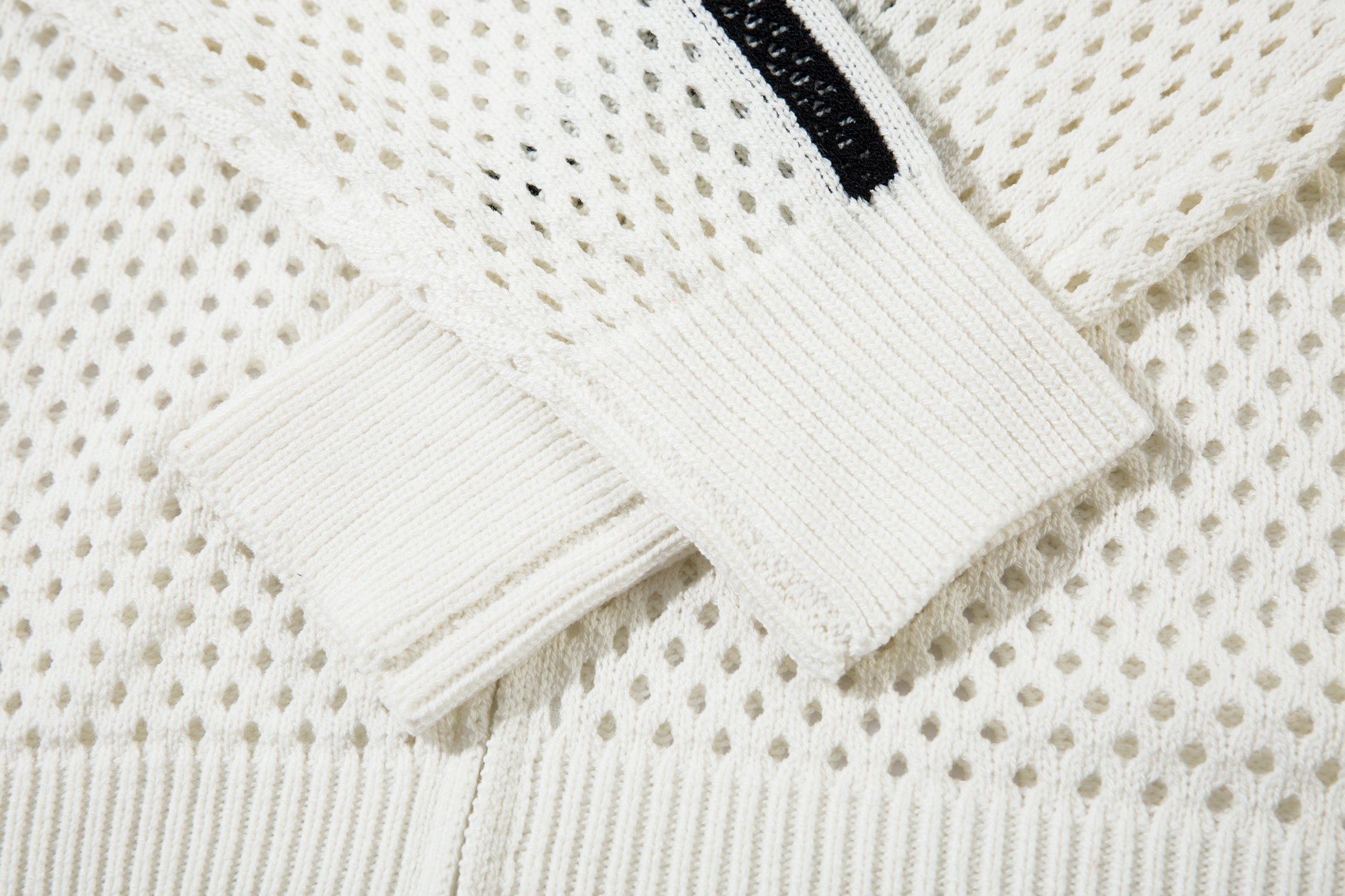Omirad Striped Mesh Zip-Up Jacket | Sporty Open-Knit Layer