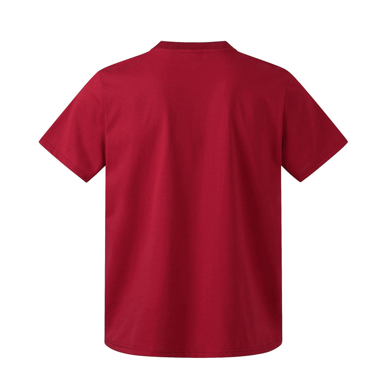 Red short-sleeve T-shirt shown from the back on a white background with a simple crew neck and relaxed fit