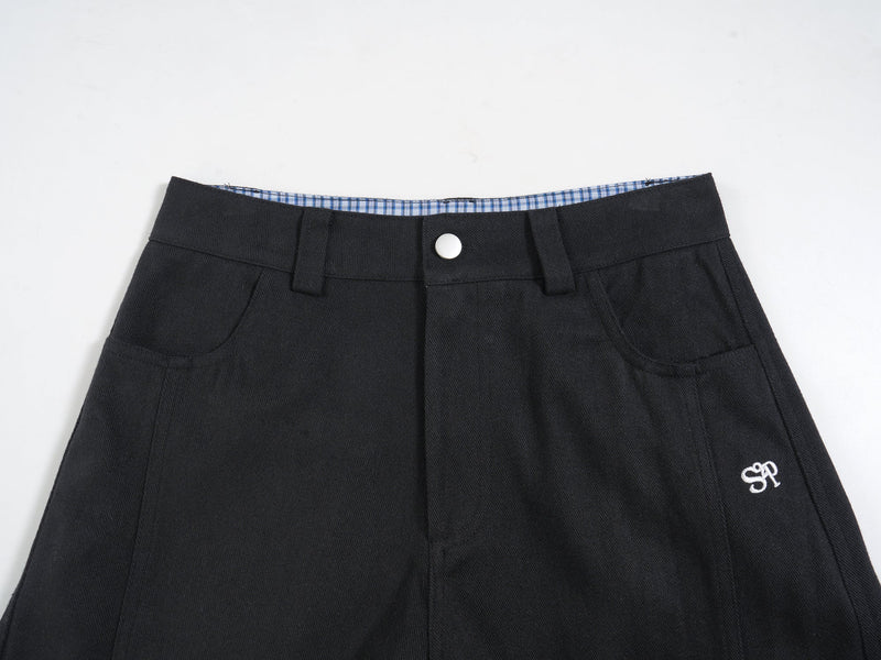 Star Patch Wide-Leg Cotton Pants | Streetwear Graphic Trousers