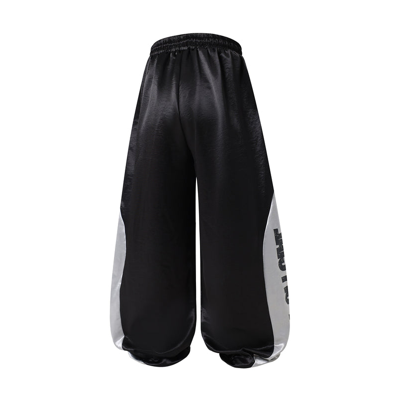 Contrast Panel Ultra Wide-Leg Sweatpants | Y2K Streetwear