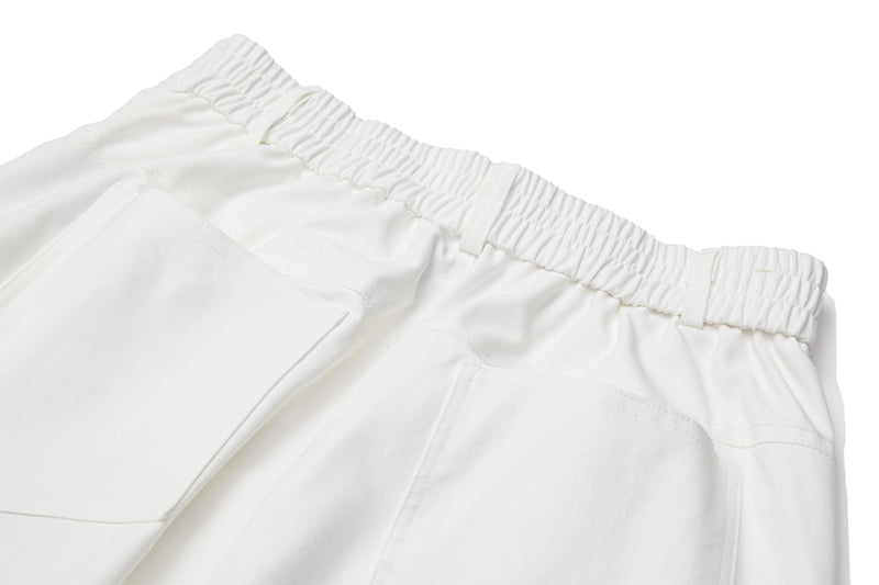 Omirad Sculpted Pleat Tech Wide-Leg Pants | Black & White