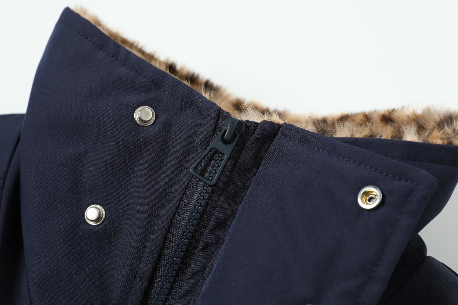 Leopard-Lined Military Bomber Jacket | Streetwear Winter Coat