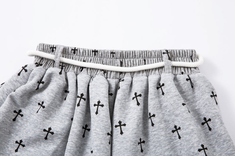 Omirad Cross Print Sweatpants | Gothic Streetwear Joggers