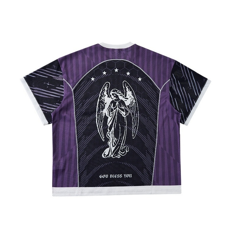 West Coast Angel Mesh Jersey | Gothic Streetwear Soccer Tee