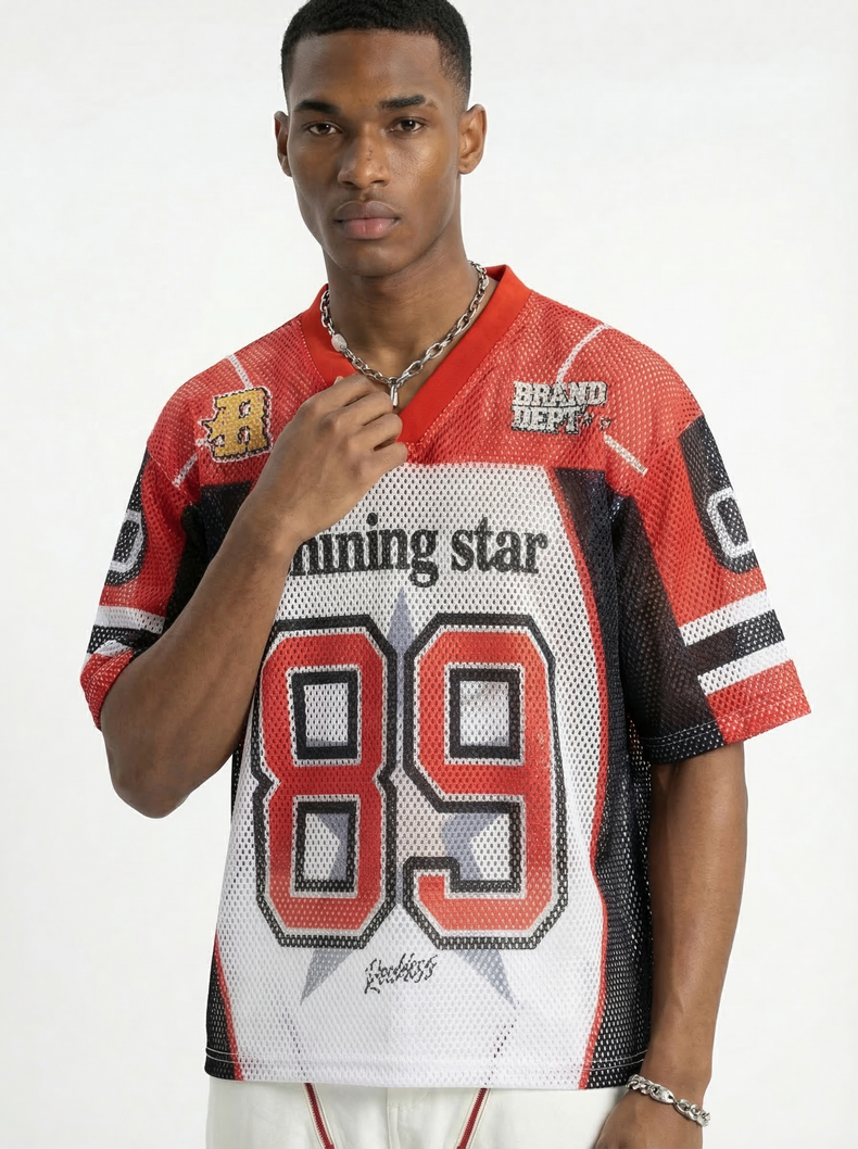 Shining Star 89 Mesh Football Jersey T-Shirt | Streetwear