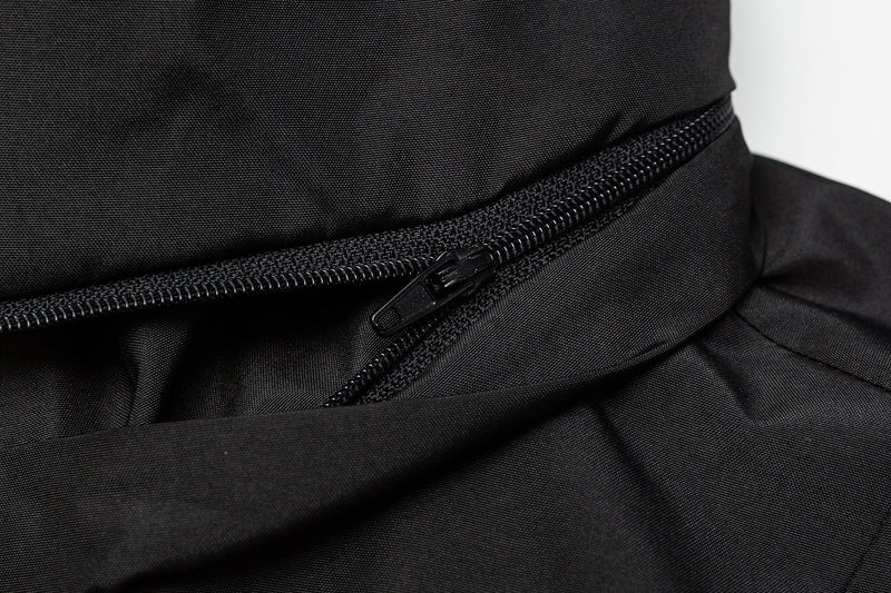 Omirad Dual-Zip Hooded Tech Puffer Jacket | Black Oversized