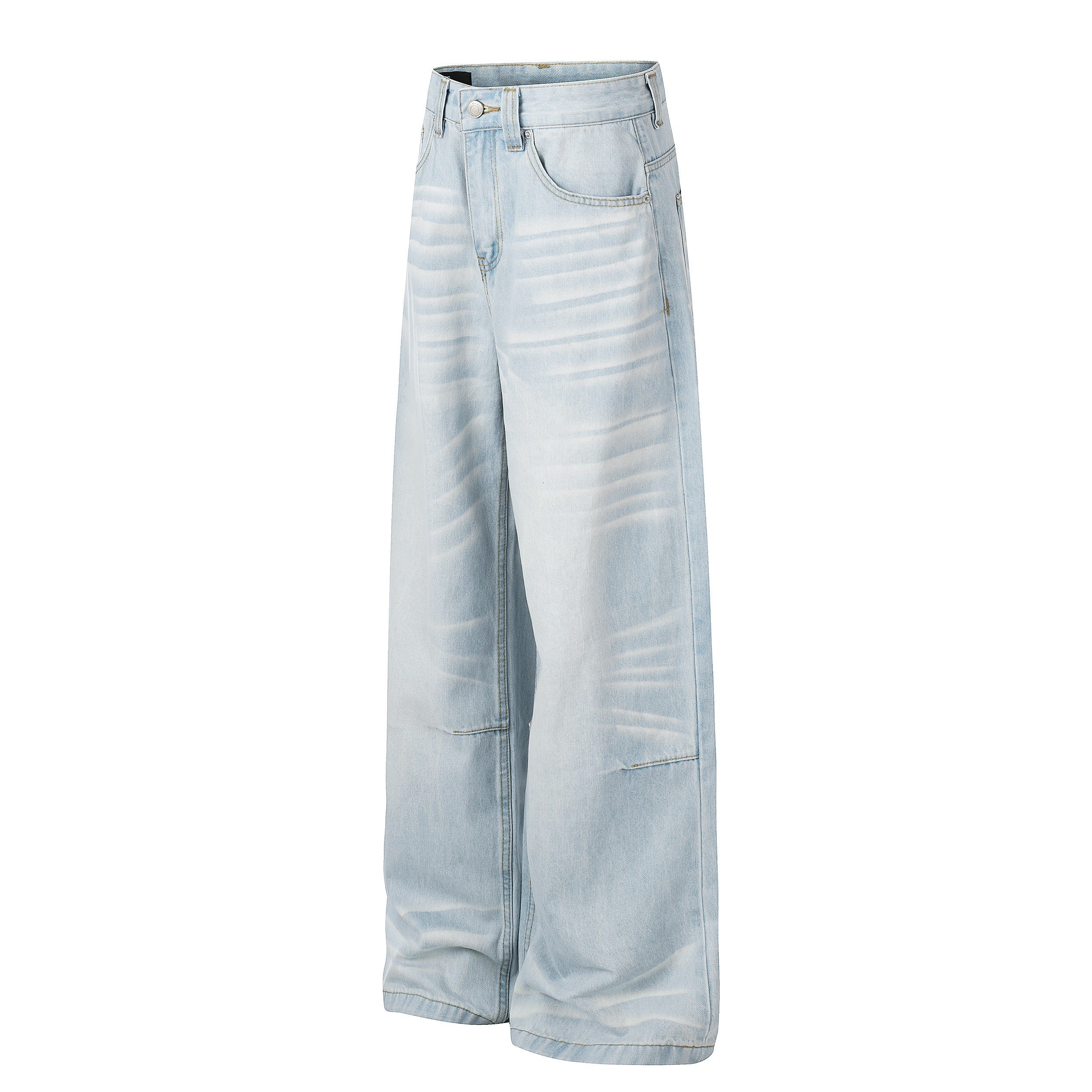 Omirad Ice Wash Wide Leg Jeans | Light Wash Streetwear Denim