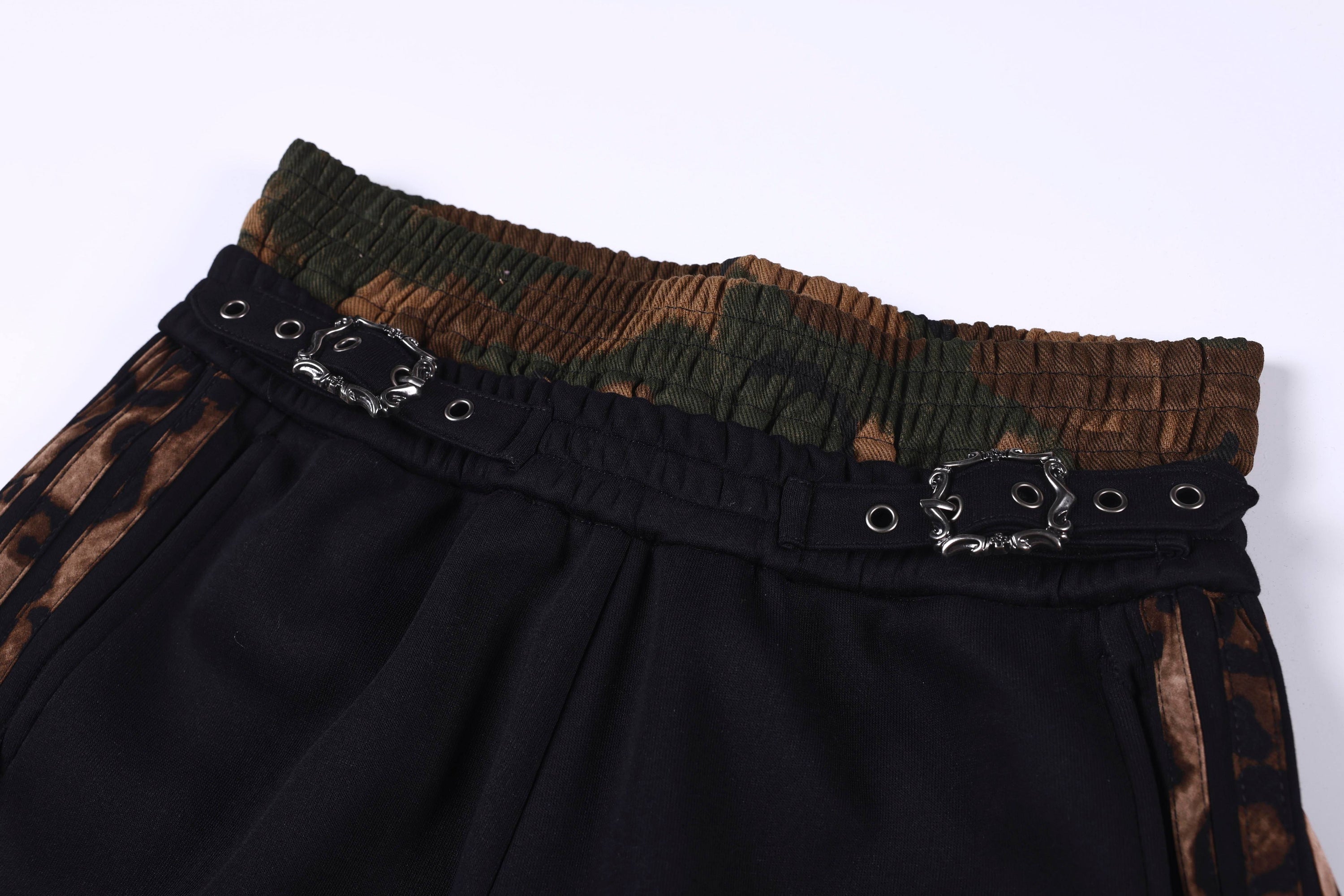 Omirad Leopard Trim Wide-Leg Shorts | Y2K Streetwear