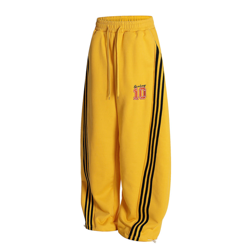 Omirad Retro Wide-Leg Track Pants | Triple Stripe Varsity