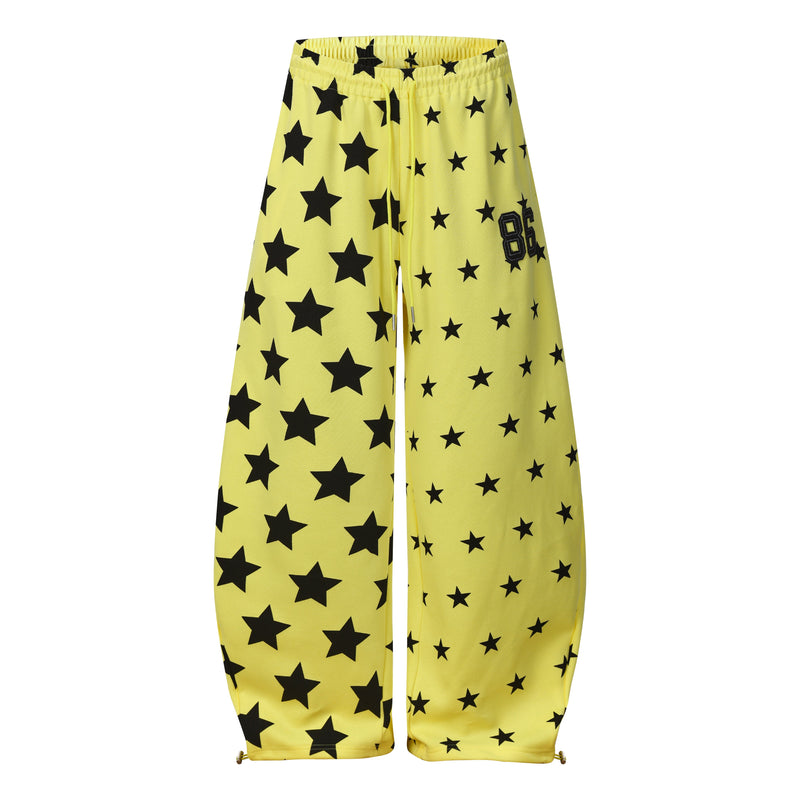 Starfield Wide-Leg Sweatpants | All-Over Star Print Streetwear