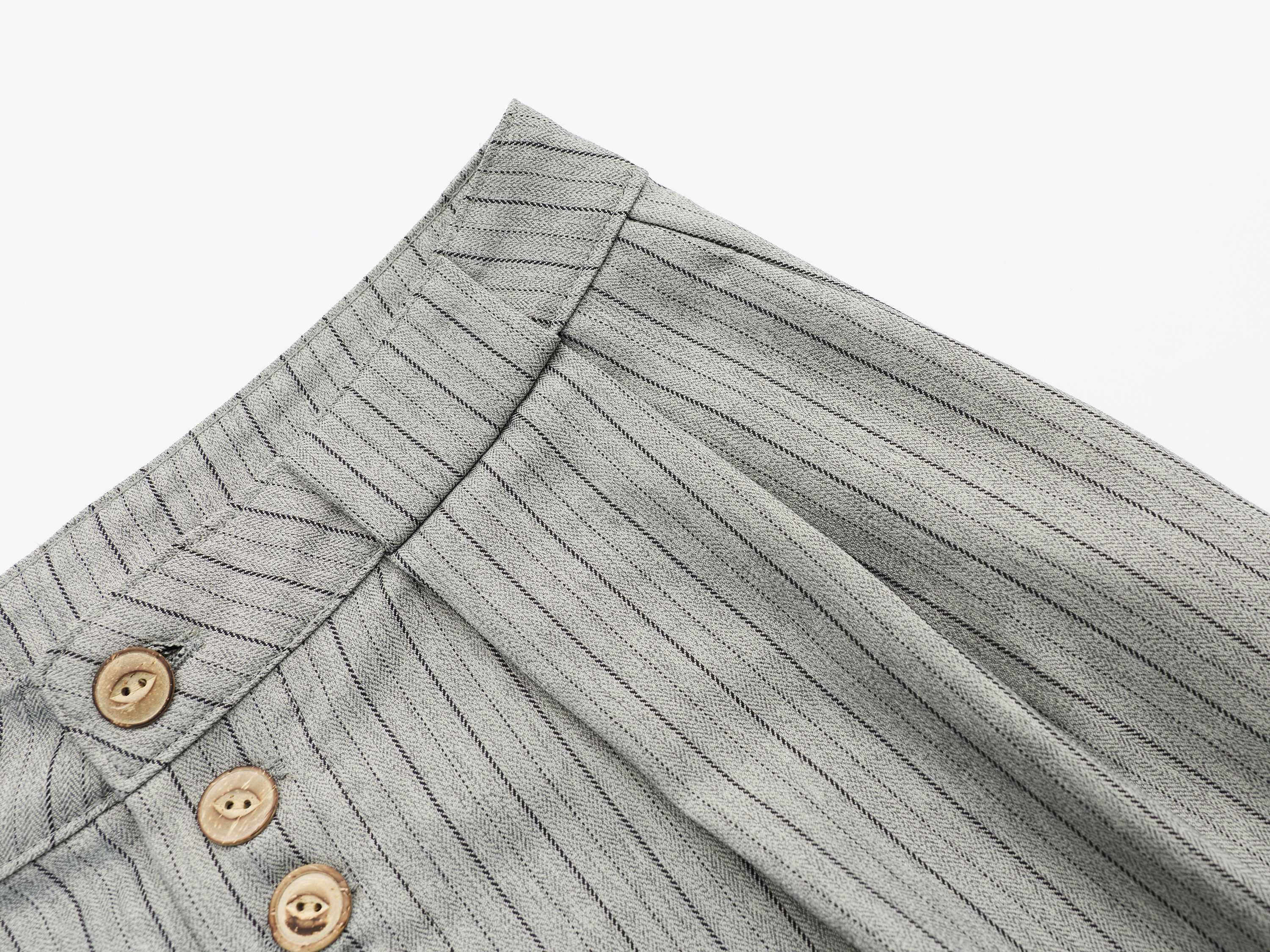 Deconstructed Pinstripe Wide-Leg Trousers | Retro Tailored Fit