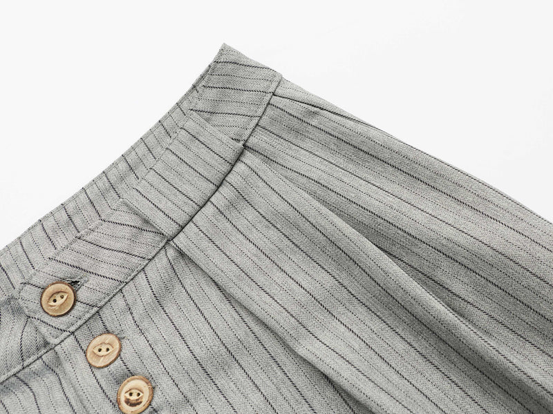 Deconstructed Pinstripe Wide-Leg Trousers | Retro Tailored Fit