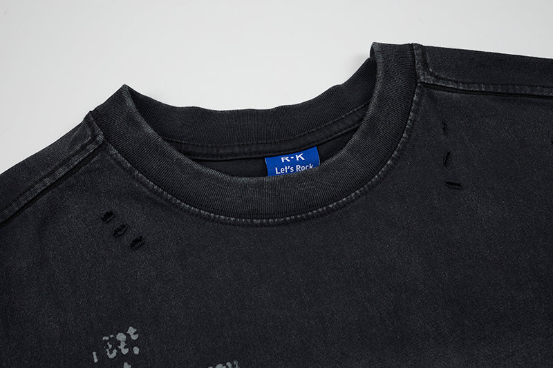 Distressed Cross Graphic Sleeveless T-Shirt | Punk Streetwear
