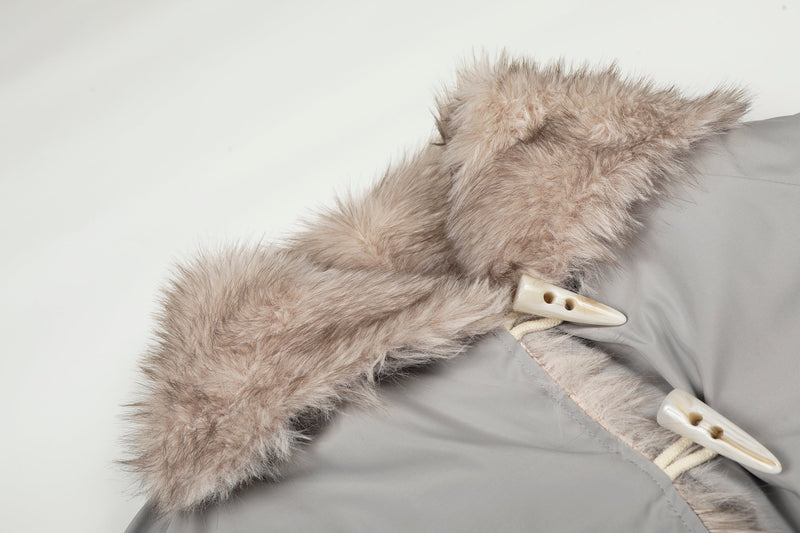 Faux Fur Lapel Drawstring Cropped Jacket | Streetwear