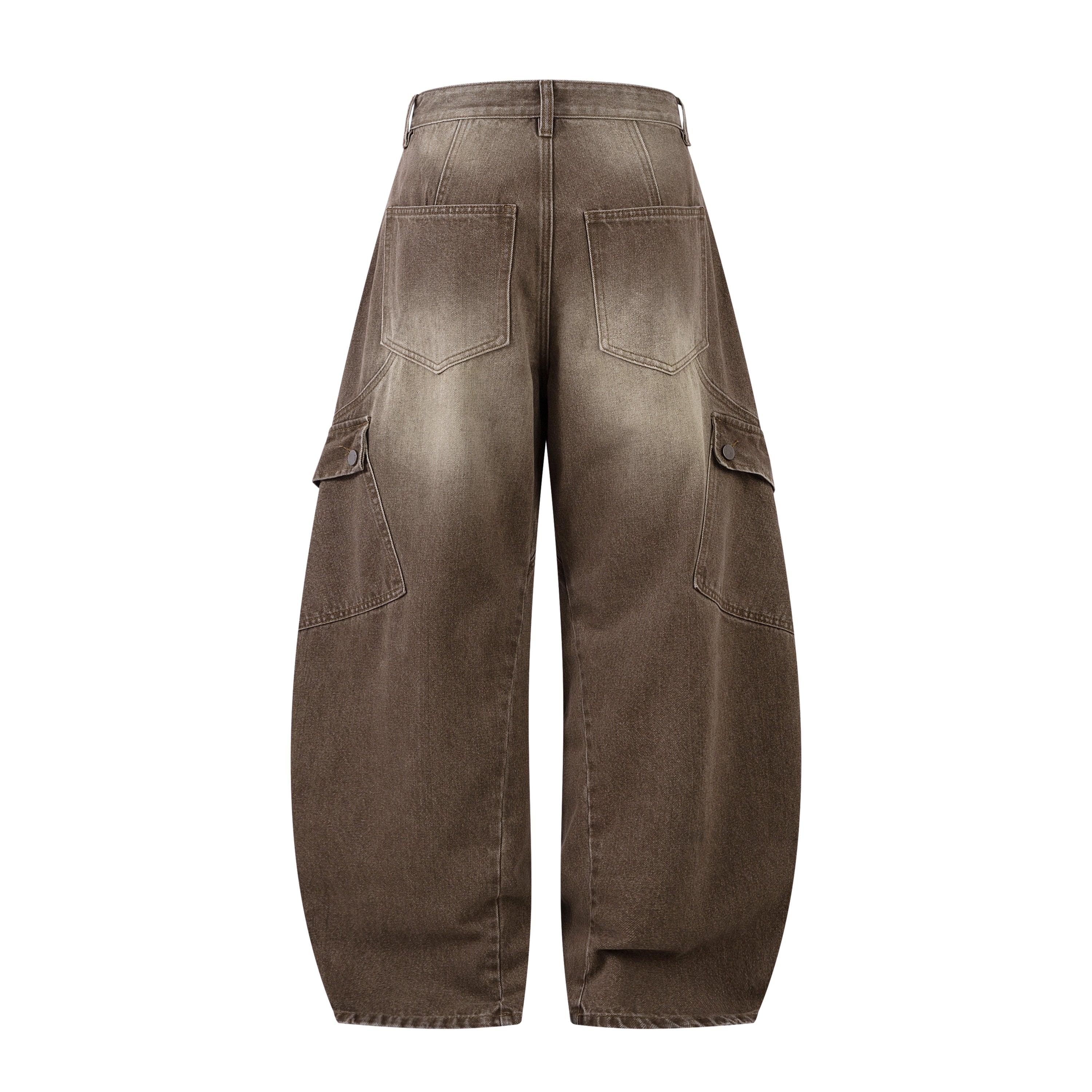 Omirad Vintage Washed Curved Barrel Cargo Pants | 100% Cotton