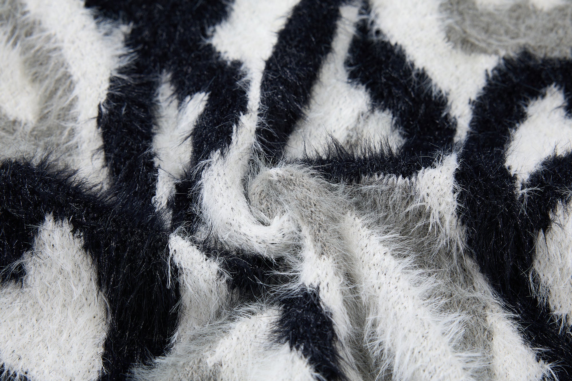 Abstract Flame Pattern Faux-Fur Zip Hoodie | Streetwear