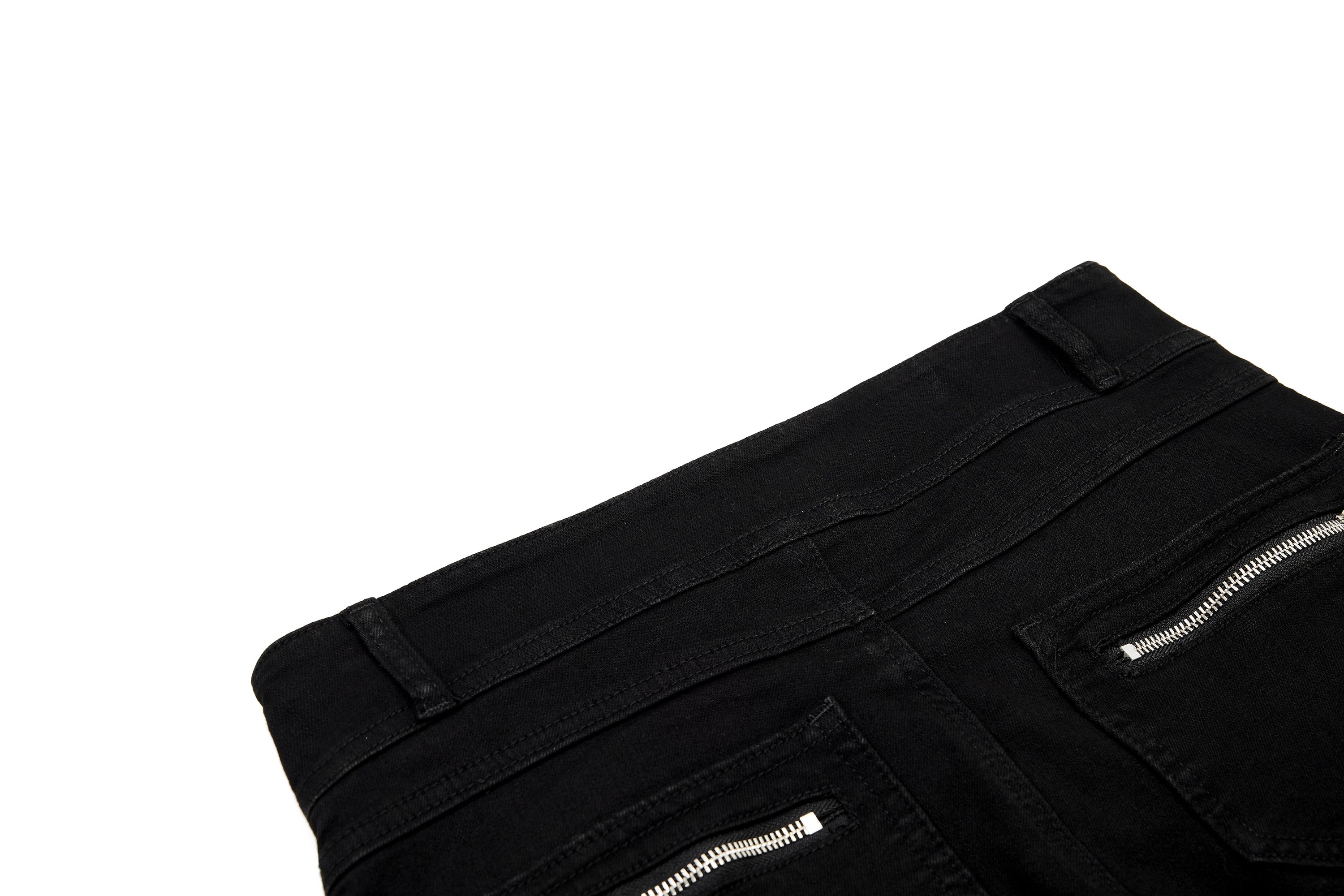 Asymmetrical Zipper Detail Wide-Leg Flared Pants | Black