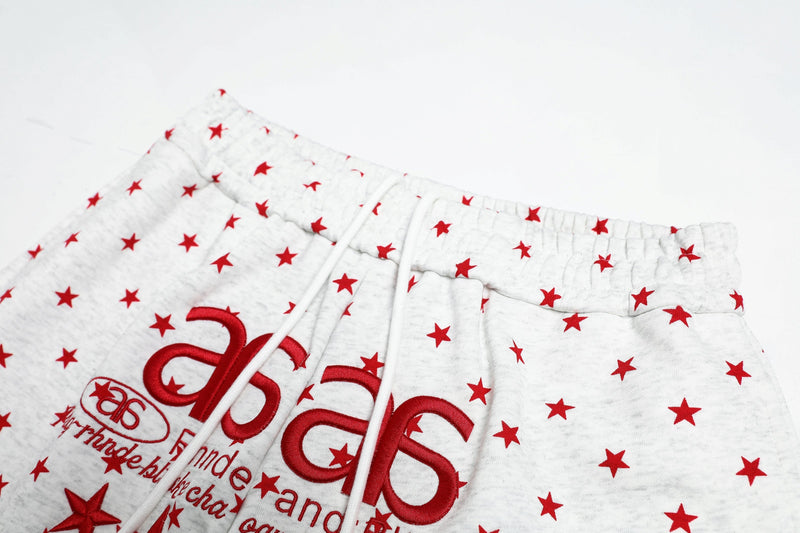 Omirad Star Print Wide-Leg Sweatpants | Streetwear