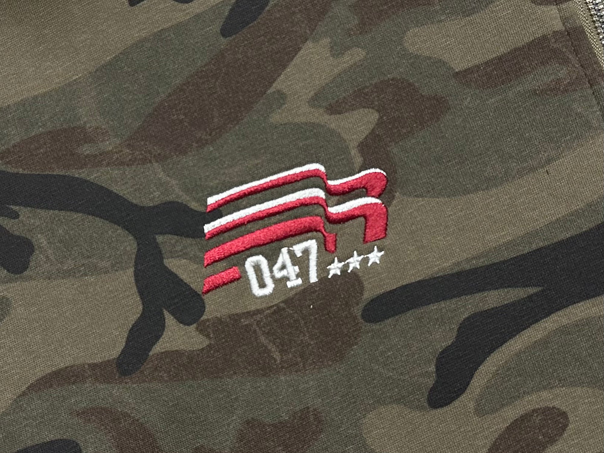 Camo Varsity Zip Hoodie | Military Print Streetwear