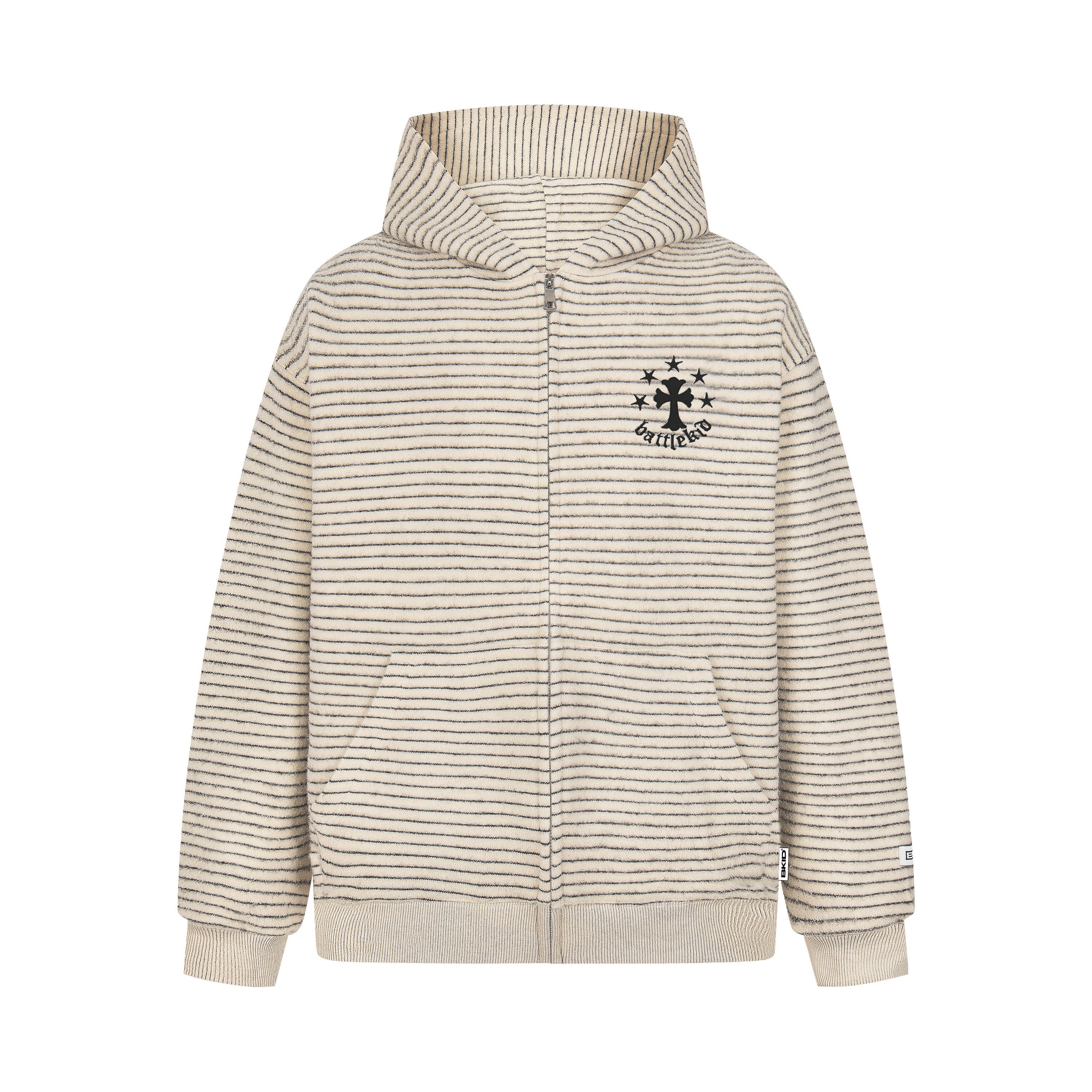 Battlekid Striped Knit Zip Hoodie | Vintage Athletic Style