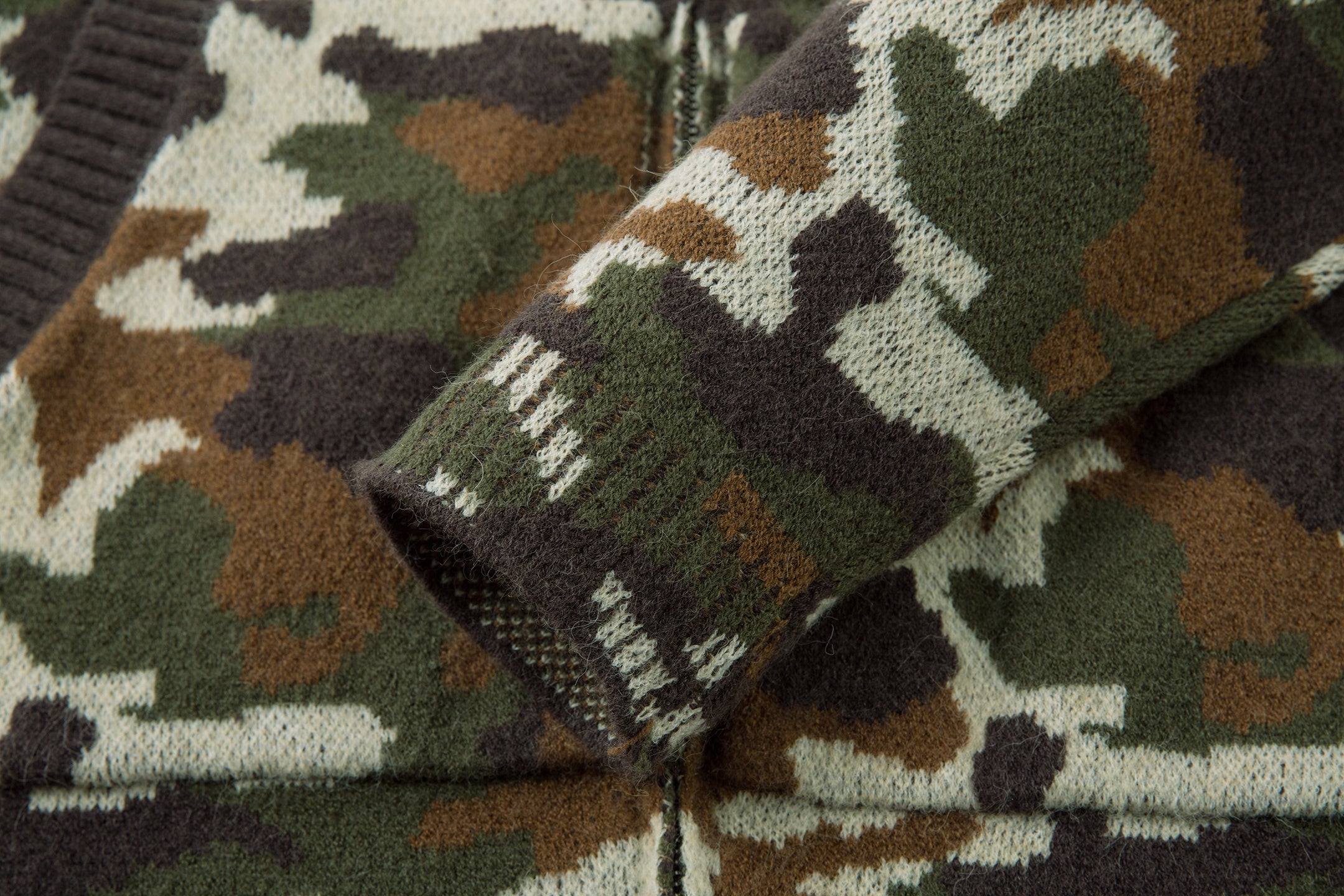 Omirad 07 Camo Knit Zip-Up Hoodie | Streetwear Sweater