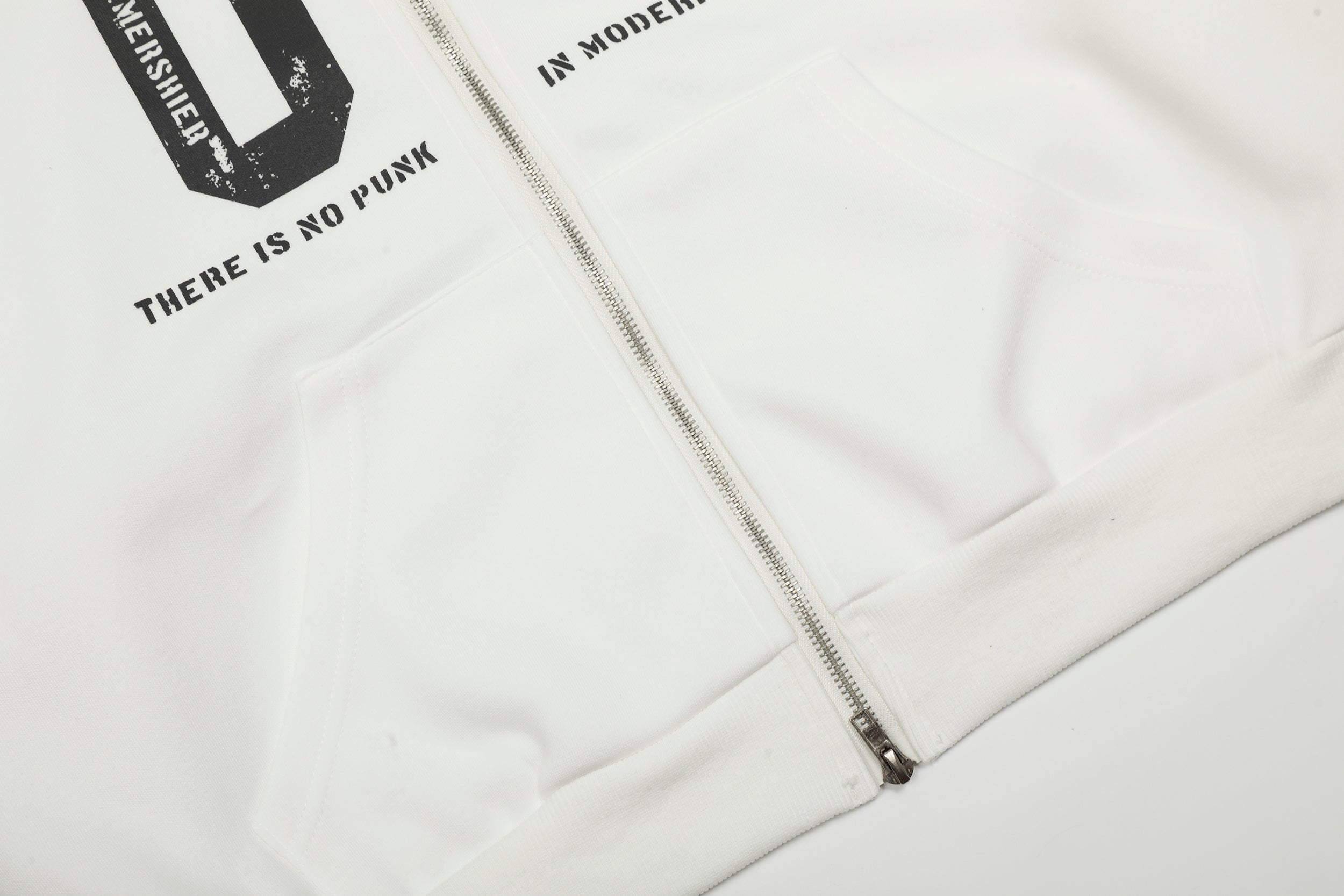 Menshier Punk-Script Zip Hoodie | Varsity Streetwear