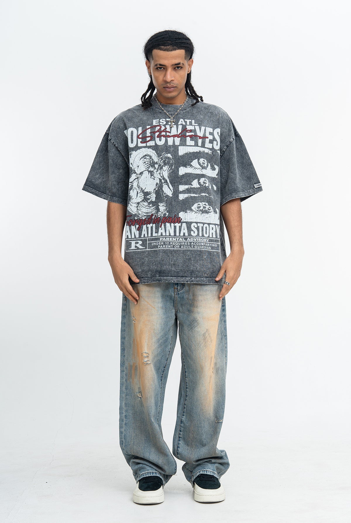 Omirad Hollow Eyes Atlanta Story Vintage Washed Graphic Tee