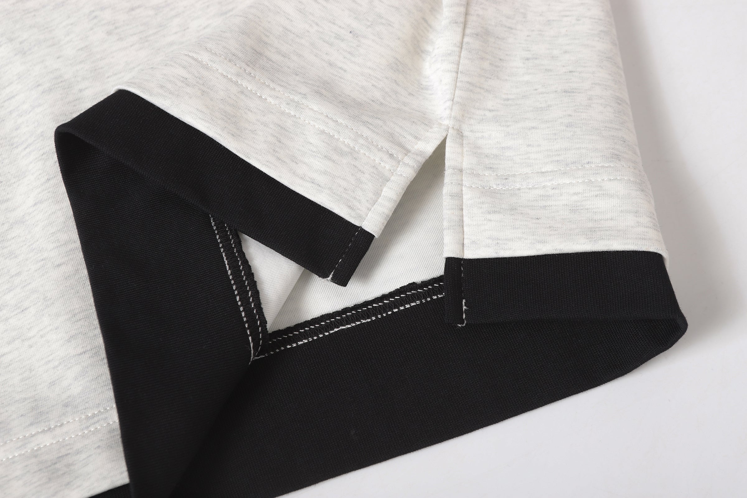 Omirad Layered Polo Long Sleeve Tee | Streetwear Two-Tone
