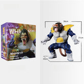 The Seakoff Great Ape Vegeta Collectible Figure from Dragon Ball Z is a 36 cm premium action figure featuring an armored cartoonish ape with a tail, iconic white gloves, and boots. It is showcased in its box packaging on the left side.